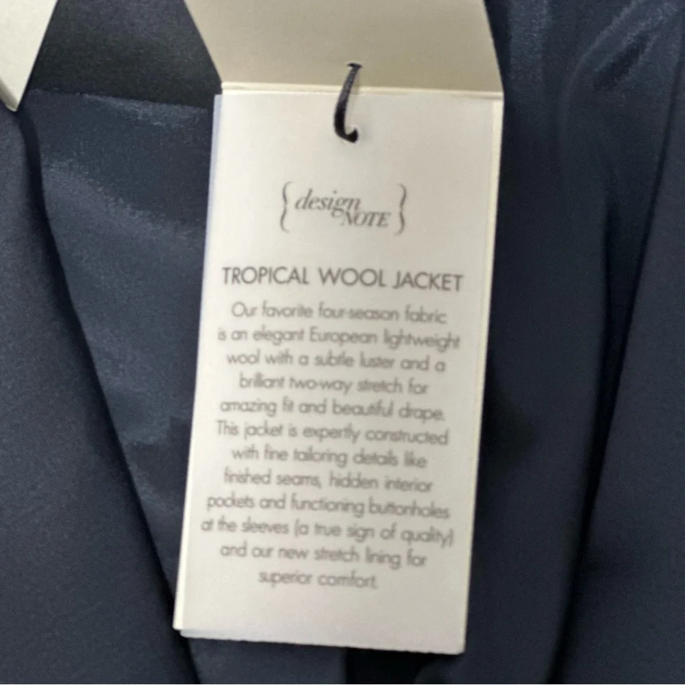Ann Taylor NWT The One-Button Sophia Blazer in Midnight Blue Tropical Wool - Picture 11 of 12